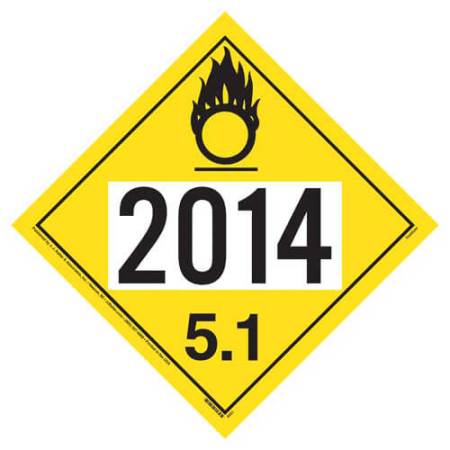 UN 2014 Oxidizer Placard, Permanent Vinyl