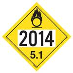 UN 2014 Oxidizer Placard, Permanent Vinyl