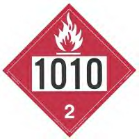 UN 1010 Hazmat Placard, Vinyl