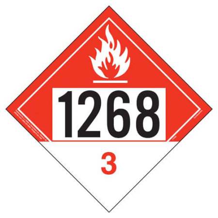 UN 1268 Combustible Liquid Placard, Removable Vinyl