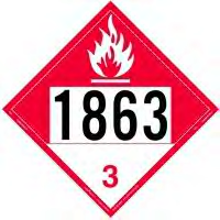 UN 1863 Combustible Liquid Placard, Tagboard