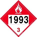 UN 1993 Combustible Liquid Placard, Tagboard