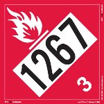 UN 1267 Flammable Liquid Placard, Removable Vinyl
