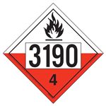 UN 3190 Spontaneously Combustible Placard, Removable Vinyl