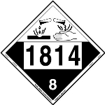 Corrosive Placard UN 1814, Removable Vinyl