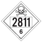 UN 2811 Toxic Placard, Removable Vinyl