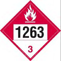 UN 1263 Combustible Liquid Placard, Removable Vinyl