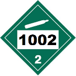 UN 1002 Hazmat Placard, Class 2.2, Tagboard