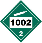 UN 1002 Hazmat Placard, Class 2.2, Vinyl