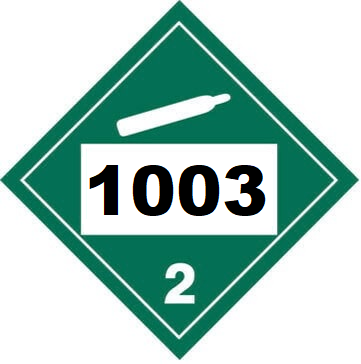 UN 1003 Hazmat Placard, Class 2.2, Tagboard