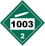 UN 1003 Hazmat Placard, Class 2.2, Tagboard