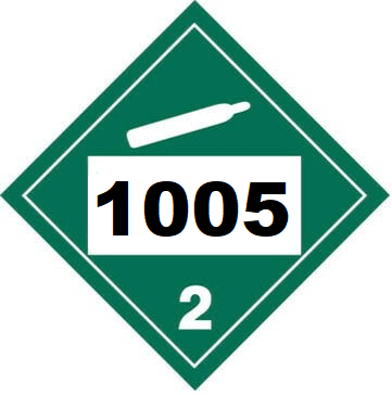 UN 1005 Hazmat Placard, Class 2.2, Tagboard
