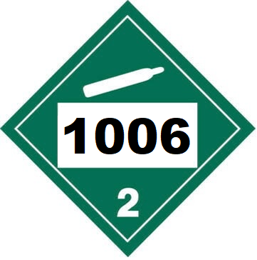 UN 1006 Hazmat Placard, Class 2.2, Tagboard