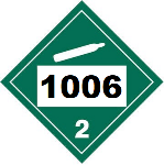 UN 1006 Hazmat Placard, Class 2.2, Vinyl