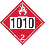UN 1010 Hazmat Placard, Vinyl