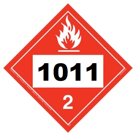 UN 1011 Hazmat Placard, Vinyl