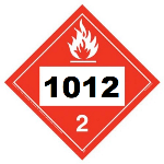 UN 1012 Hazmat Placard, Vinyl