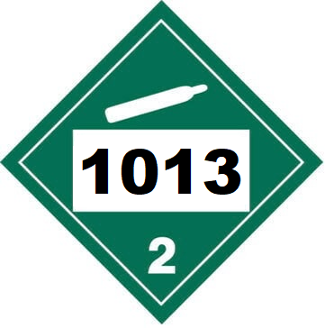 UN 1013 Hazmat Placard, Class 2.2, Tagboard