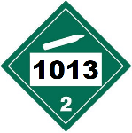 UN 1013 Hazmat Placard, Class 2.2, Tagboard