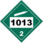 UN 1013 Hazmat Placard, Class 2.2, Vinyl