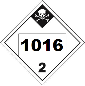 UN 1016 Hazmat Placard, Class 2.3, Tagboard