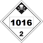 UN 1016 Hazmat Placard, Class 2.3, Tagboard