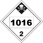 UN 1016 Hazmat Placard, Class 2.3, Vinyl