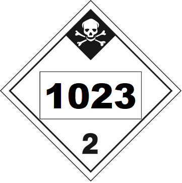 UN 1023 Hazmat Placard, Class 2.3, Tagboard