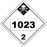 UN 1023 Hazmat Placard, Class 2.3, Tagboard