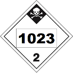 UN 1023 Hazmat Placard, Class 2.3, Vinyl