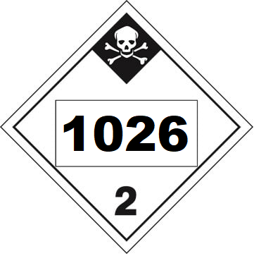 UN 1026 Hazmat Placard, Class 2.3, Vinyl