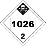 UN 1026 Hazmat Placard, Class 2.3, Vinyl