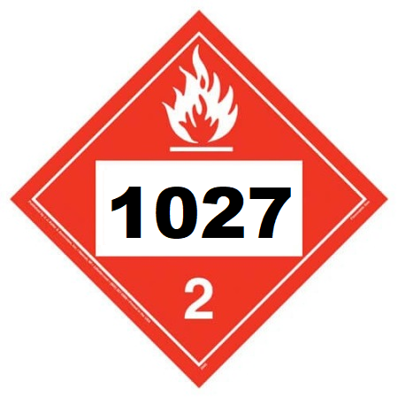 UN 1027 Hazmat Placard, Vinyl