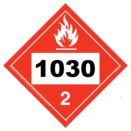 UN 1030 Hazmat Placard, Vinyl