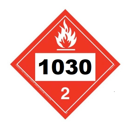 UN 1030 Hazmat Placard Vinyl