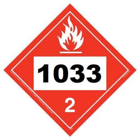 UN 1033 Hazmat Placard, Vinyl