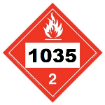 UN 1035 Hazmat Placard, Tagboard