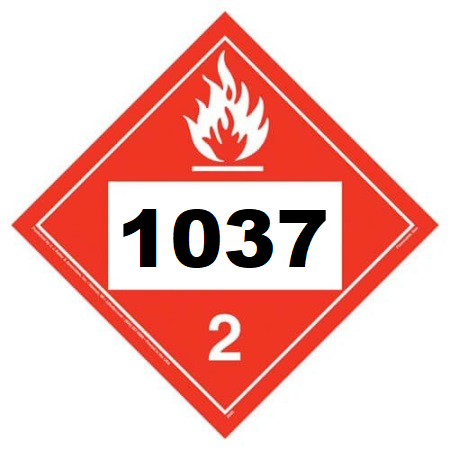 UN 1037 Hazmat Placard, Vinyl