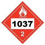 UN 1037 Hazmat Placard, Tagboard