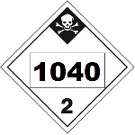 UN 1040 Hazmat Placard, Class 2.3, Vinyl