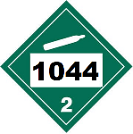 UN 1044 Hazmat Placard, Class 2.2, Tagboard