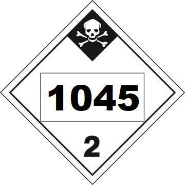 Un 1045 Hazmat Placard, Class 2.3, Tagboard