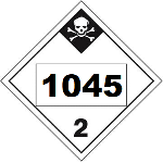 Un 1045 Hazmat Placard, Class 2.3, Vinyl