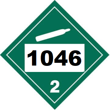 UN 1046 Hazmat Placard, Class 2.2, Vinyl