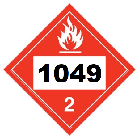 UN 1049 Hazmat Placard, Vinyl