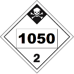 Un 1050 Hazmat Placard, Class 2.3, Tagboard