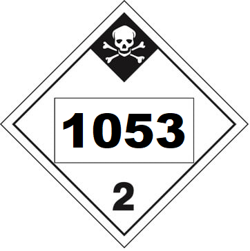 UN 1053 Hazmat Placard, Class 2.3, Tagboard