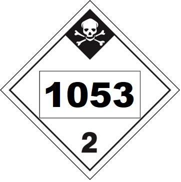 UN 1053 Hazmat Placard, Class 2.3, Vinyl