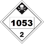 UN 1053 Hazmat Placard, Class 2.3, Vinyl