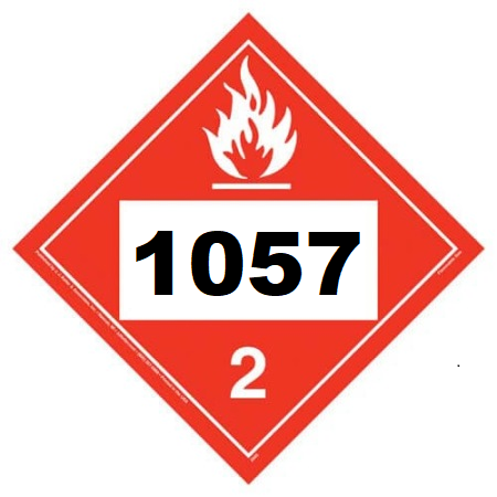 UN 1057 Hazmat Placard, Class 2, Vinyl